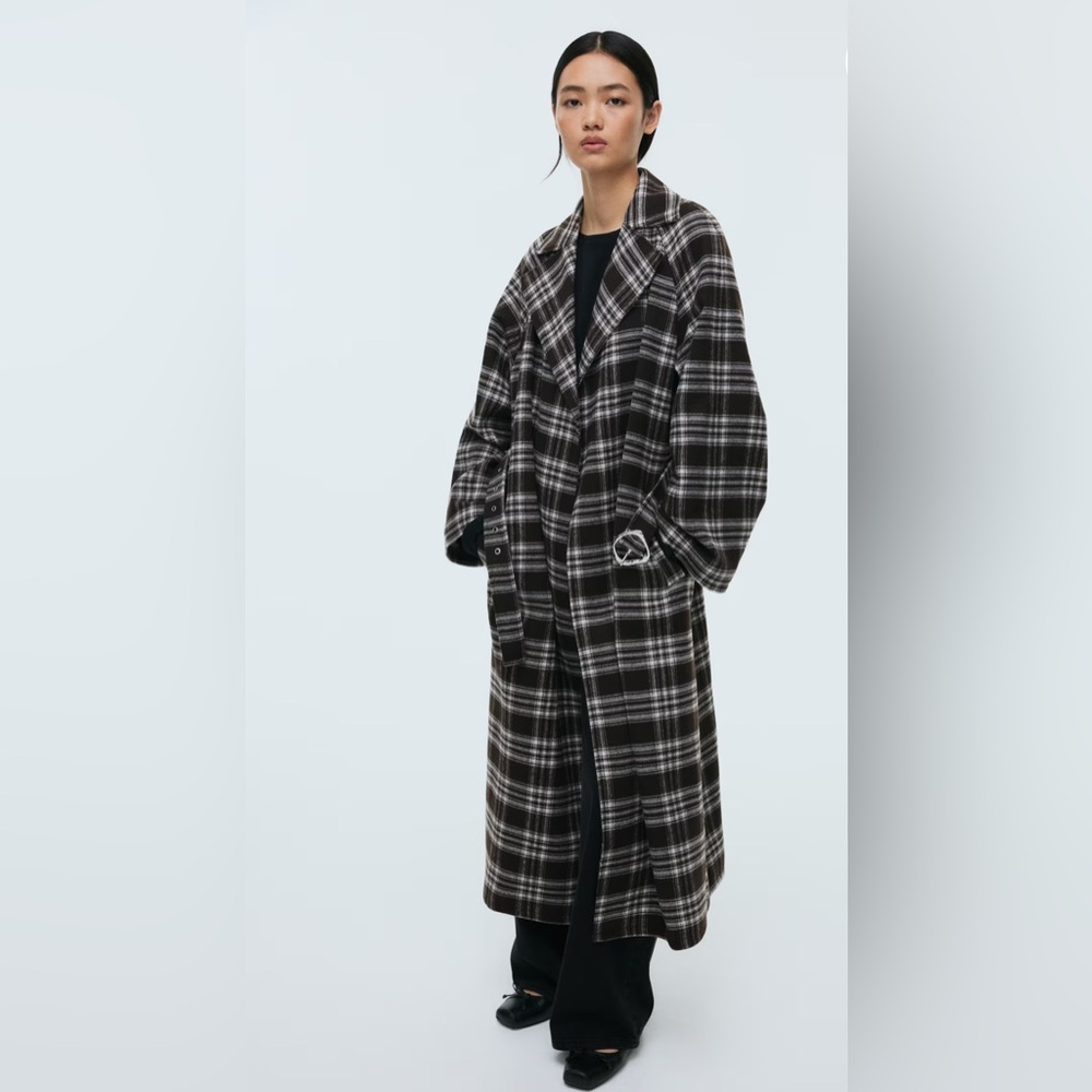 NWT H&M Belted Maxi Coat